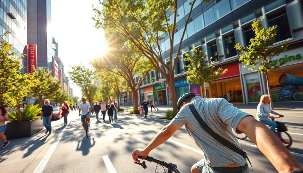 Fahrradfahrer in der Stadt Fahrradfahrer in der Stadt