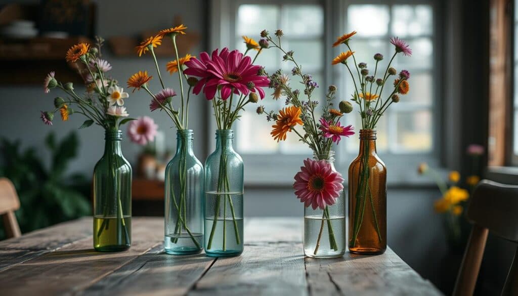 Upcycling Glasflaschen Dekoration Upcycling Glasflaschen Dekoration