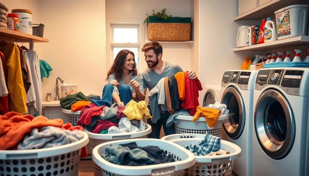 Paarhaushalte Wäschesortierung