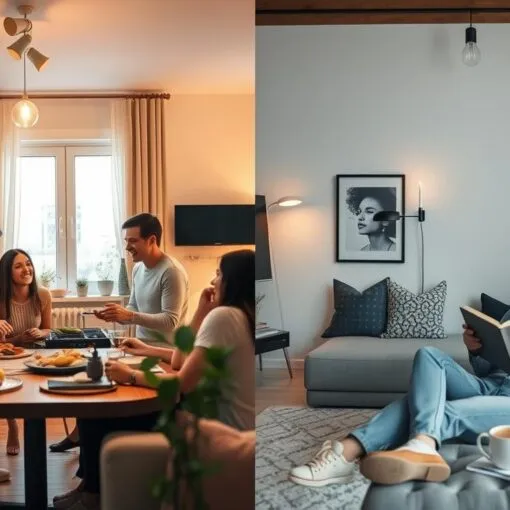 Wohngemeinschaft vs. Singlewohnung