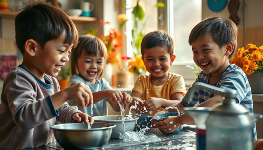 Kinder helfen im Haushalt