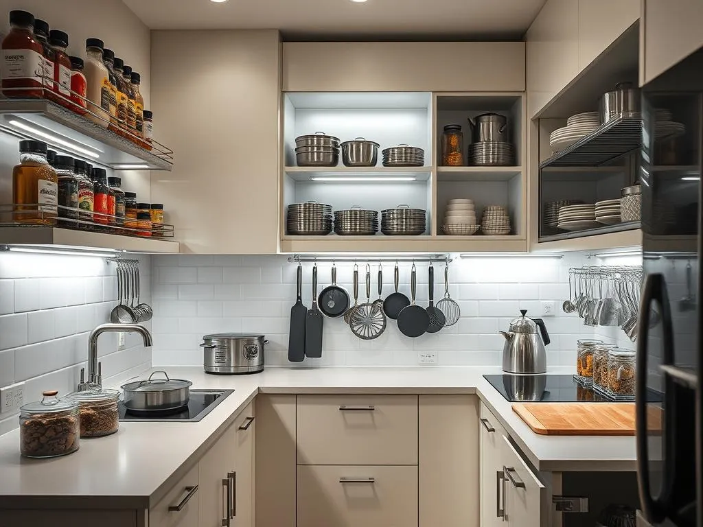 Stauraum in kleinen Küchen