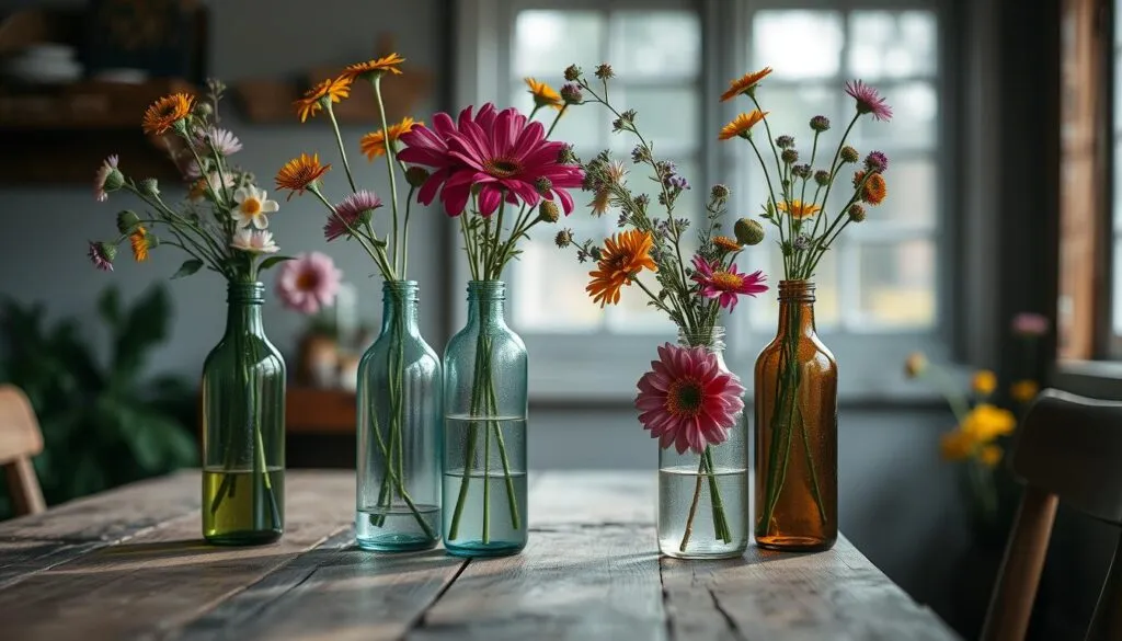 Upcycling Glasflaschen Dekoration